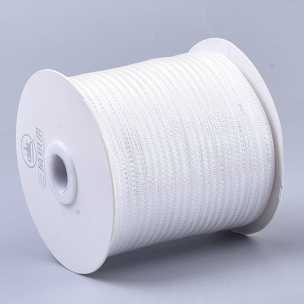 

PandaHall Nylon Ribbons, with Sparkle Metallic Cord, for Gift Package, Party Wedding Decoration, White, 1/8 inch(3.5mm) , about...