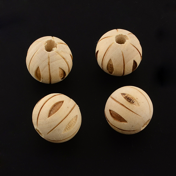 

PandaHall Undyed Natural Wood Round Beads, Macrame Beads Large Hole, Lead Free, Moccasin, 20mm, Hole: 5mm Schima Wood Round Orange