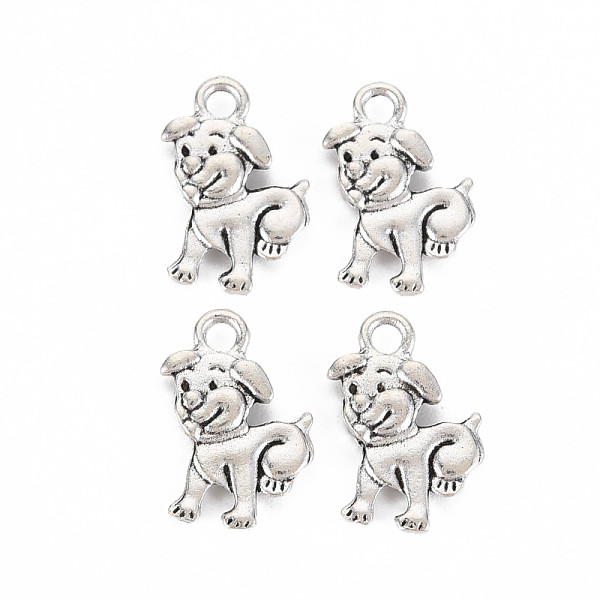 

PandaHall Tibetan Style Alloy Pendants, Cadmium Free & Lead Free, Dog, Antique Silver, 16x11x2.5mm, Hole: 2mm, about 950pcs/1000g Alloy Dog