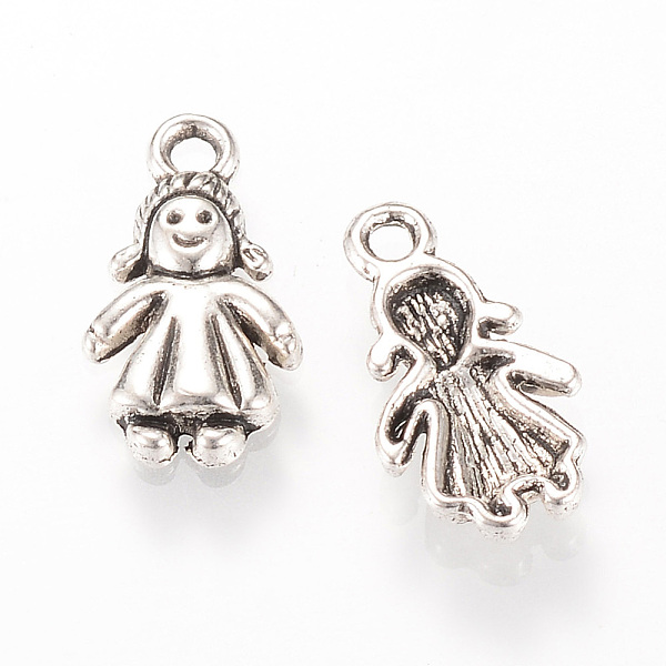 

PandaHall Tibetan Style Alloy Pendants, Girl, Cadmium Free & Nickel Free & Lead Free, Antique Silver, 15.5x8.5x2.5mm, Hole: 1.5mm, about...
