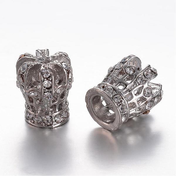 

PandaHall Alloy Rhinestone Beads, Crown, Platinum, 17x15.5mm, Hole: 2.5mm Alloy+Rhinestone Crown