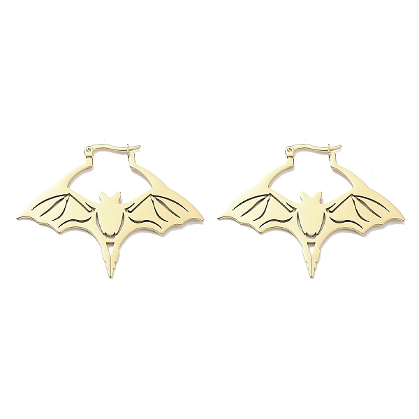 

PandaHall 304 Stainless Steel Bat Hoop Earrings for Women, Golden, 41x51.5x1~2mm 304 Stainless Steel Bat