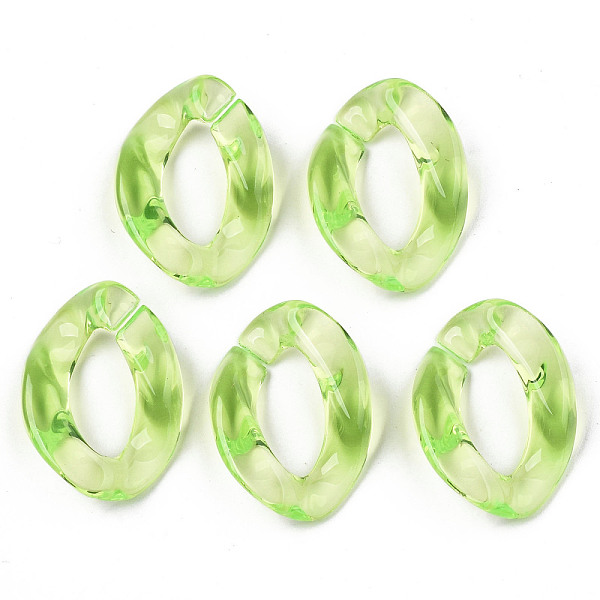 

PandaHall Transparent Acrylic Linking Rings, Quick Link Connectors, for Curb Chains Making, Twist, Green Yellow, 23x17x4.5mm, Inner Diameter...