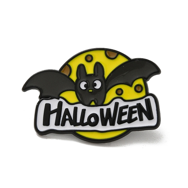 

PandaHall Halloween Enamel Pins, Black Alloy Brooches, Bat, 21x30x1mm Alloy+Enamel Bat Black