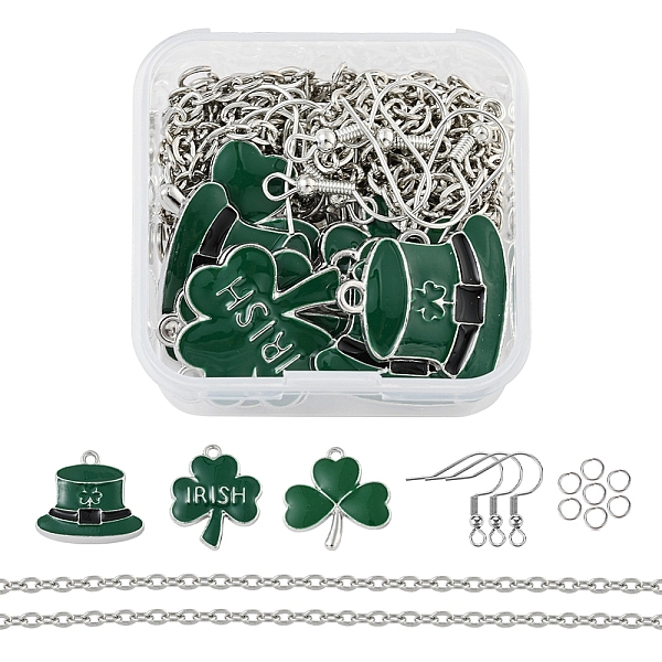 

PandaHall DIY Clover Pendant Jewelry Sets Making Kit, Including Alloy Enamel Pendants, Iron Earring Hooks & Jump Rings & Cable Chain...