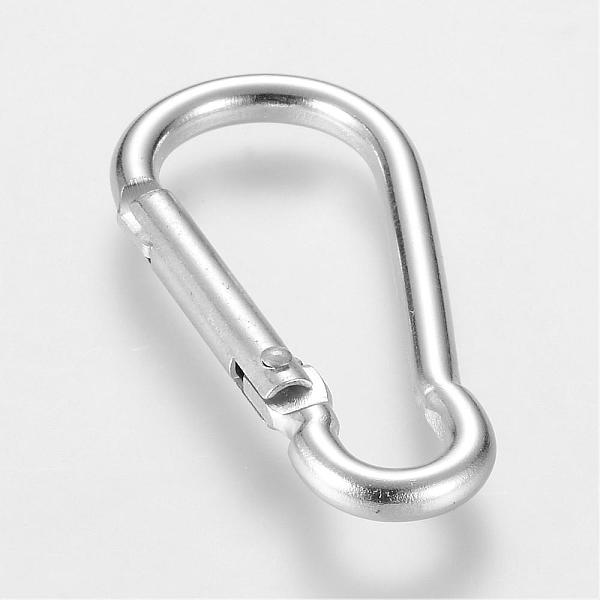 

PandaHall Aluminum Rock Climbing Carabiners, Key Clasps, with Iron Findings, Silver, 48~48.5x22.5~23x6mm Aluminum Silver
