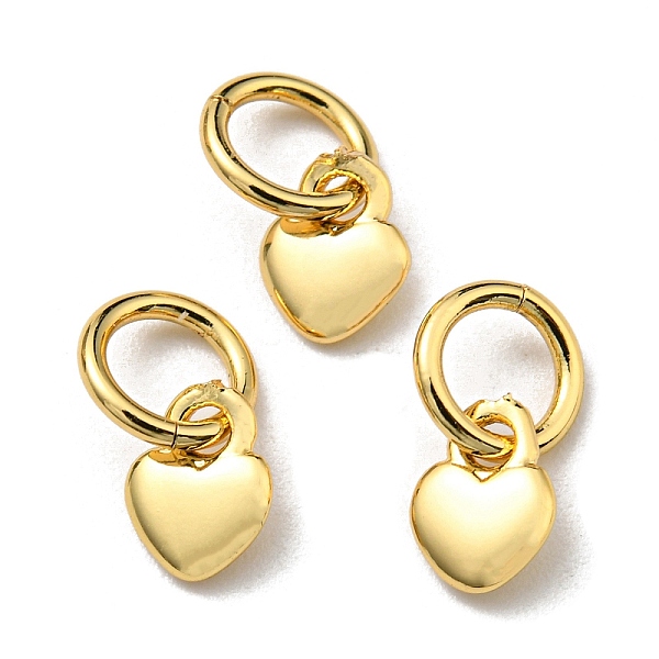 

PandaHall Brass Charms, with Jump Ring, Long-Lasting Plated, Lead Free & Cadmium Free, Heart Charm, Real 18K Gold Plated, 6x4.5x1.2mm, Hole...