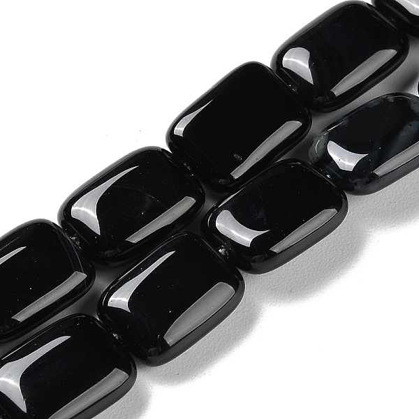

PandaHall Natural Black Onyx Beads Strands, Dyed, Rectangle, 14~15x10~11x5~5.5mm, Hole: 1~1.2mm, about 28pcs/strand, 16.02 inch(40.7cm)...