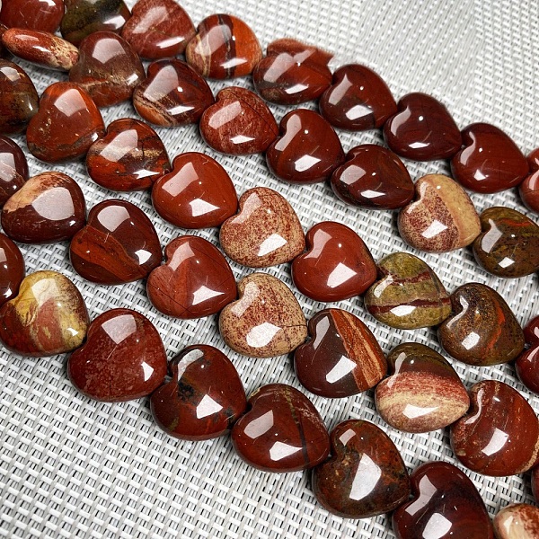 

PandaHall Natural Red Rainbow Jasper Beads Strands, Heart, 10x10mm, about 38pcs/strand Rainbow Stone Heart