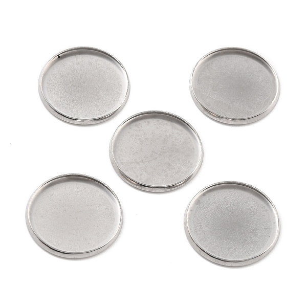 

PandaHall 316 Surgical Stainless Steel Cabochon Tray Settings, Plain Edge Bezel Cups, Flat Round, Stainless Steel Color, 17.5x1.5mm 316...