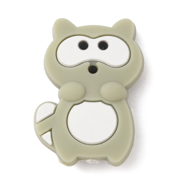 

PandaHall Raccoon Silicone Beads, DIY Nursing Necklaces and Bracelets Making, Chewing Pendants For Teethers, Light Grey, 31x22x8mm, Hole...