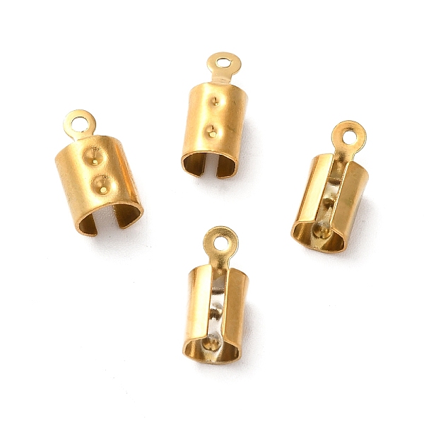

PandaHall Ion Plating(IP) 201 Stainless Steel Cord End, Folding Crimp Ends, Real 18K Gold Plated, 12.5x5.5x5mm, Hole: 1mm, Inner Diameter...