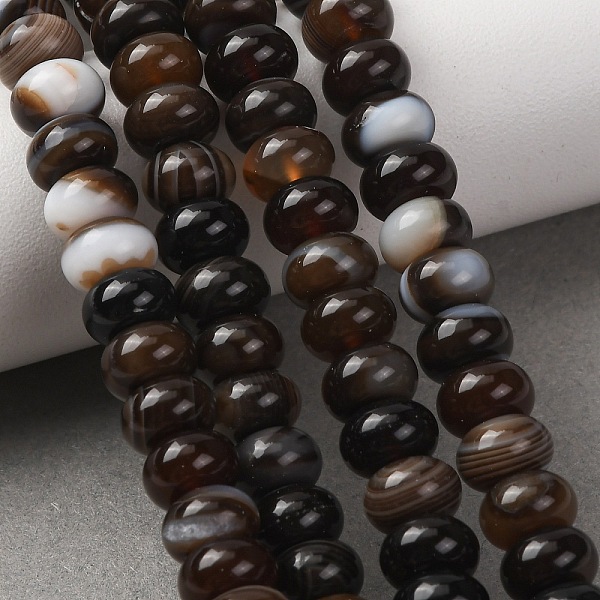 Brins de perles d'agate à bandes naturelles