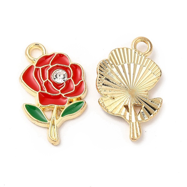 

PandaHall Alloy Enamel Pendants, with Rhinestone, Cadmium Free & Nickel Free & Lead Free, Rose Charm, Red, 18x11.5x2mm, Hole: 1.6mm Alloy...