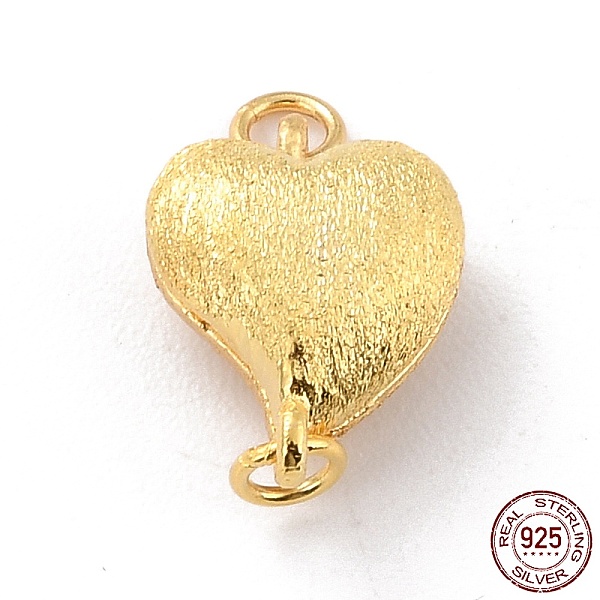 

PandaHall 925 Sterling Silver Magnetic Clasps, With Jump Rings, Textured Heart, Golden, 12x9x5mm, Hole: 1.2mm Sterling Silver Heart
