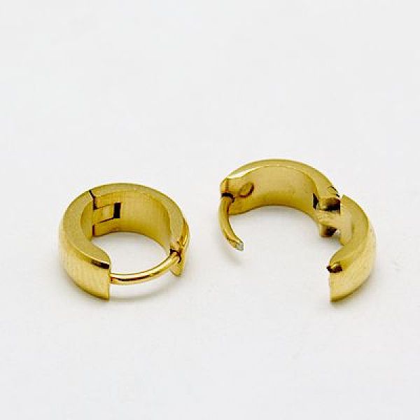 

PandaHall Personalized Unisex 304 Stainless Steel Huggie Hoop Earrings, Thick Hoop Earrings, Golden, 8.5~9x9~10x3.5~4mm, Pin: 0.5mm 304...