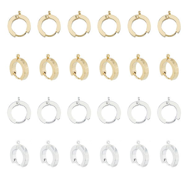 

PandaHall DICOSMETIC 24Pcs 2 Colors 201 Stainless Steel Huggie Hoop Earrings Findings, with Vertical Loop, with 316 Surgical Stainless Steel...