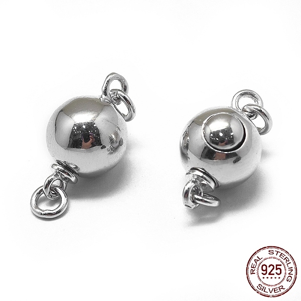 

PandaHall Rhodium Plated 925 Sterling Silver Bayonet Clasps, Round, Platinum, 14.5x8mm, Hole: 1.6mm Sterling Silver