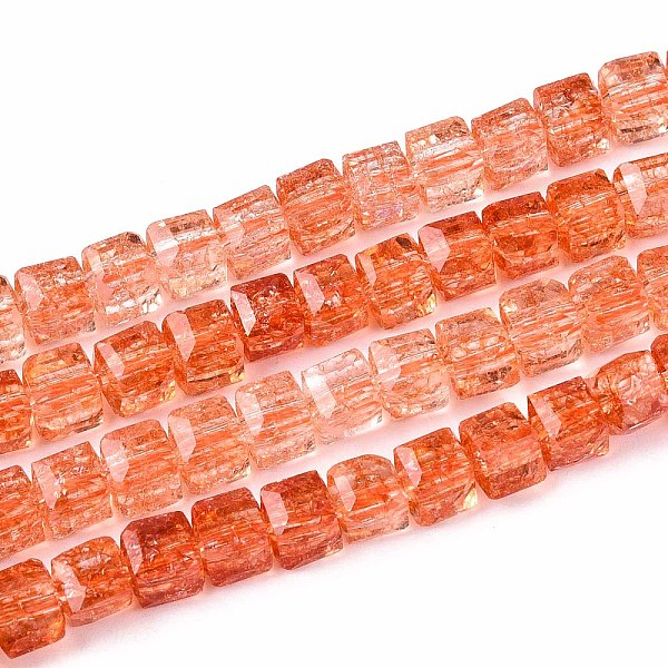 クラックル透明ガラスビーズ連売り