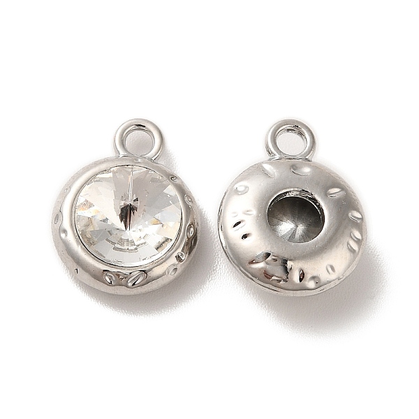 

PandaHall Glass Pendants, Rack Plating Platinum Alloy Findings, Nickel Free, Flat Round Charms, Clear, 15x11.5x6mm, Hole: 2mm Alloy+Glass...