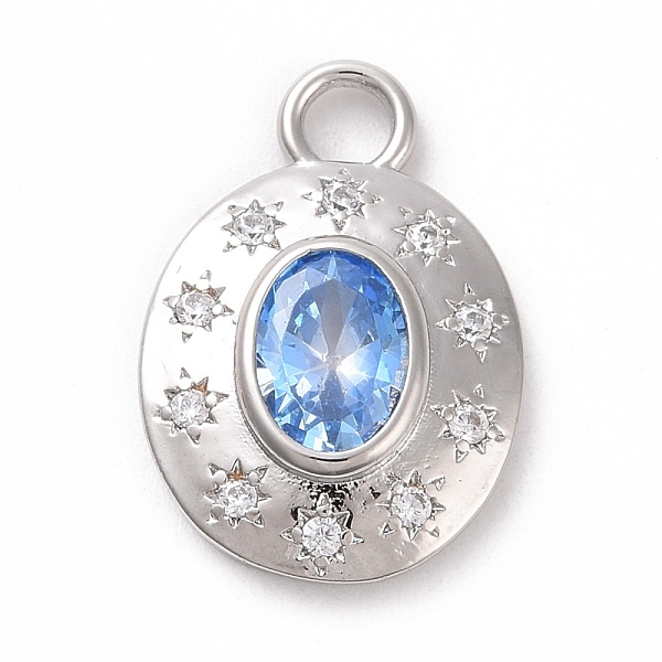 

PandaHall Eco-friendly Brass Micro Pave Cubic Zirconia Pendants, Cadmium Free & Lead Free, Long-Lasting Plated, Platinum, Oval with Star...