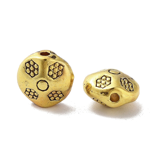 

PandaHall Tibetan Style Alloy Beads, Cadmium Free & Lead Free, Flat Round, Antique Golden, 8.5x9x5.5mm, Hole: 1.5mm, about 833pcs/1000g...