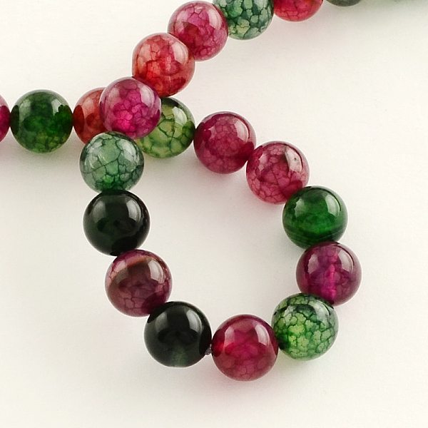 

PandaHall Dyed Natural Agate Beads Strands, Round, 6mm, Hole: 1mm, about 63pcs/strand, 14.9 inch Multi-Color Agate Round