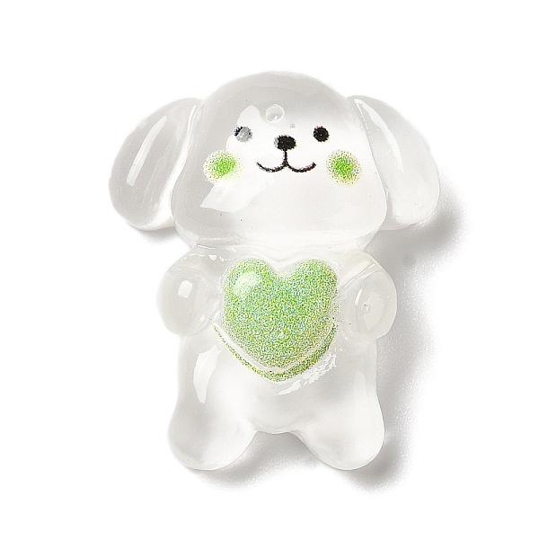 

PandaHall Translucent Resin Decoden Cabochons, Cartoon Dog with Heart, Clear, 25x21x9mm Resin Dog Clear