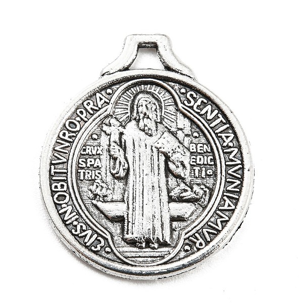 

PandaHall Alloy Pendant, Flat Round with Jesus, Antique Silver, 21x18x1.2mm, Hole: 2x3mm Alloy Flat Round