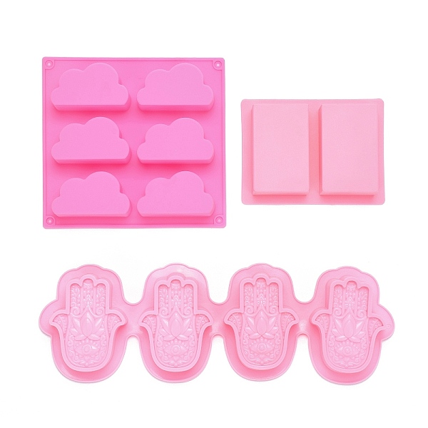 PandaHall Silicone Fondant Molds Sets, Food Grade Silicone Molds, For DIY Cake Decoration, Candle, Chocolate, Candy, Soap, Mixed Shape...