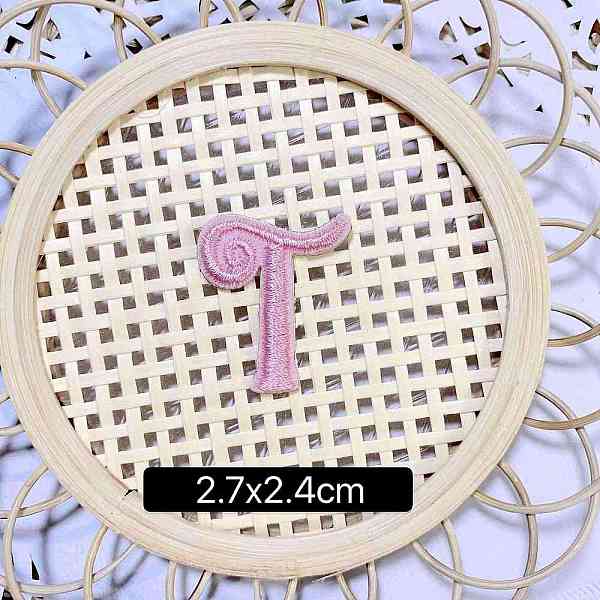 

PandaHall Computerized Embroidery Cloth Self Adhesive Patches, Stick on Patch, Costume Accessories, Letter, Pink, T:27x24mm Cloth Letter...