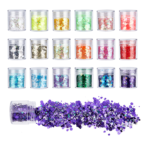 

PandaHall PET Luminous Shining Nail Art Glitter, Manicure Sequins, DIY Sparkly Paillette Tips Nail, Mixed Color, 1~3mm Plastic Flat Round..., Multicolor