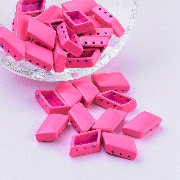 

PandaHall Spray Painted Alloy Multi-Strand Links, For Tile Elastic Bracelets Making, Rhombus, Hot Pink, 14x8x4.8mm, Hole: 0.8mm Alloy...