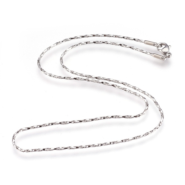PandaHall 304 Stainless Steel Necklaces, Coreana Chains, Stainless Steel Color, 16.7 inch(42.5cm), 1mm 304 Stainless Steel