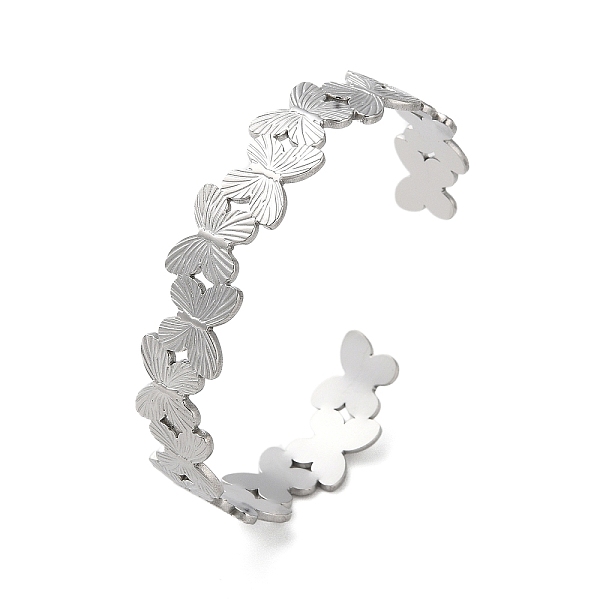 

PandaHall 304 Stainless Steel Butterfly Open Cuff Bangles for Women, Stainless Steel Color, Inner Diameter: 2-1/4 inch(5.7cm), 12mm 304...