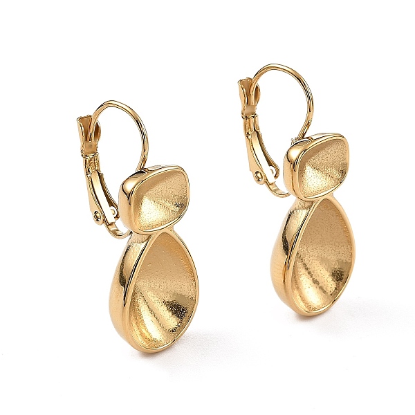 

PandaHall Ion Plating(IP) 304 Stainless Steel Leverback Earring Findings, Blank Rhinestone Setting, Rectangle & Teardrop, Real 14K Gold...