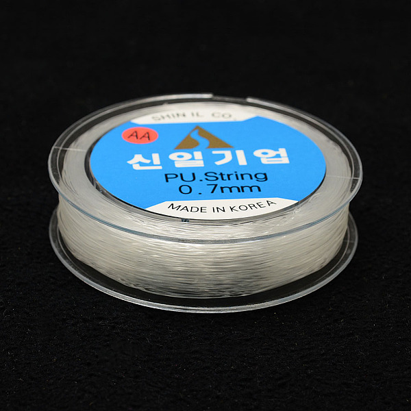 

PandaHall Korean Elastic Crystal Thread, Clear, 0.8mm, about 54.68 yards(50m)/roll TPU Round Clear
