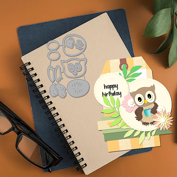 

PandaHall GLOBLELAND 2Pcs Owl Cutting Dies Metal Coffee Donuts Twigs Die Cuts Embossing Stencils Template for Paper Card Making Decoration...