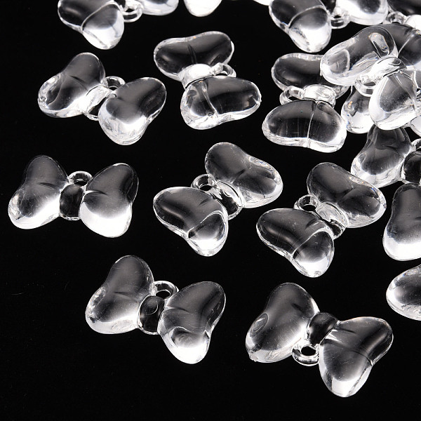 

PandaHall Transparent Acrylic Pendants, Bowknot, Clear, 21x29x10.5mm, Hole: 2.5mm, about 118pcs/500g Acrylic Bowknot Clear