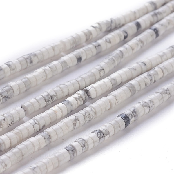 

PandaHall Natural Howlite Beads Strands, Heishi Beads, Flat Round/Disc, 4~4.5x2.5mm, Hole: 0.7mm, about 167pcs/strand, 15.43 inch(39.2cm)...