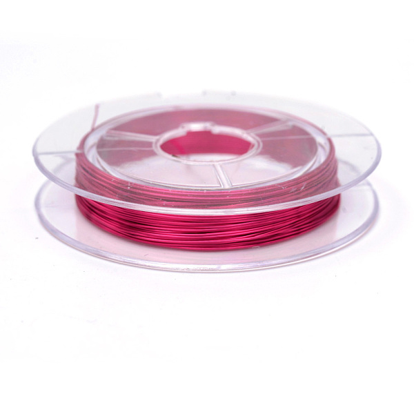 

PandaHall Round Copper Jewelry Wire, Deep Pink, 0.3mm, about 32.8 Feet(10m)/roll, 10 rolls/group Copper Round Pink
