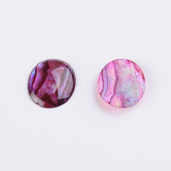 

PandaHall Dyed Oval Abalone Shell/Paua Shell Cabochons, Fuchsia, 10x8x1.5mm Shell Oval Pink