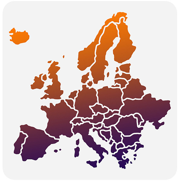 

PandaHall FINGERINSPIRE Europe Map Stencil 11.8x11.8 inch Hollow Out United Kingdom Germany France Italy Spain Map Drawing Stencil Reusable...