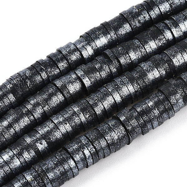 

PandaHall Handmade Polymer Clay Beads Strands, Pearlized, Disc/Flat Round, Heishi Beads, Black, 6mm, Hole: 1.5mm, 15.75''(40cm) Polymer Clay...