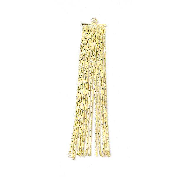 PandaHall Brass Coreana Chains Tassel Pendants, Golden, 49x8x1.5mm, Hole: 1.2mm Brass