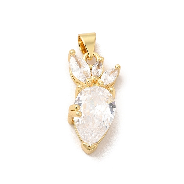 

PandaHall Rack Plating Brass Micro Pave Cubic Zirconia Pendants, Cadmium Free & Lead Free, Long-Lasting, Radish, Real 18K Gold Plated..., Clear