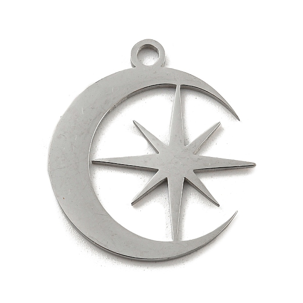 

PandaHall 304 Stainless Steel Pendants, Laser Cut, Stainless Steel Color, Flat Round Charm, Star, 25.5x22.5x1mm, Hole: 2.5mm 304 Stainless...