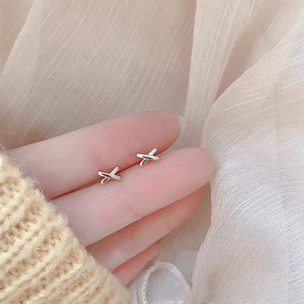 

PandaHall Alloy Earrings for Women, with 925 Sterling Silver Pin, Cross, 10mm Alloy Cross