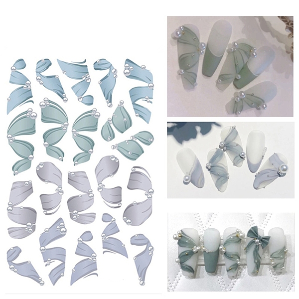 

PandaHall Nail Art Stickers, For Nail Tips Decorations, Ballet Shoe Ribbon Pattern, Colorful, 125x70mm Paper Others