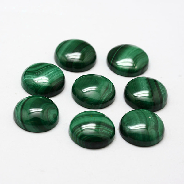 

PandaHall Natural Malachite Cabochons, Half Round/Dome, 15x5mm Malachite Half Round